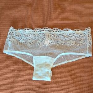 Victoria's Secret Floral Lace / Sheer Panties - White